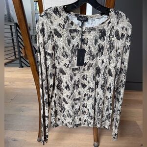 Rag and Bone. NWT Snake Print long sleeve top in Black and Cream.